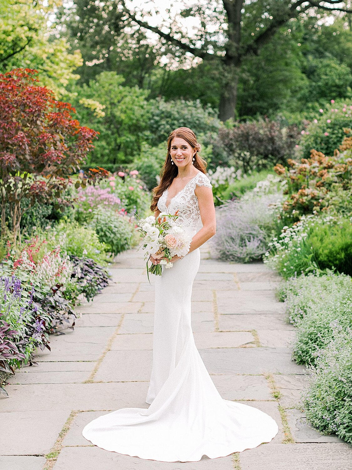 New York City gardens bridal portrait | Asher Gardner Photography | Elopement at the Central Park Conservatory Gardens