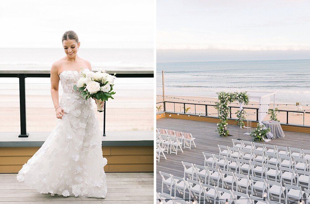 bridal portraits on patio of Gurney’s Montauk Resort | Asher Gardner Photography shares top Tri-State Area wedding venues