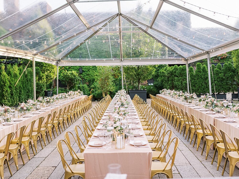 clear tented wedding reception at The Foundry | Tri-State area wedding venues photographed by Asher Gardner Photography