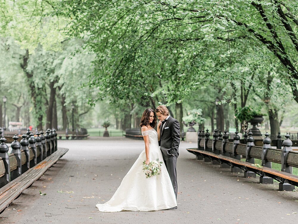 wedding portraits on path in Central Park | Tri-State area wedding venues photographed by Asher Gardner Photography