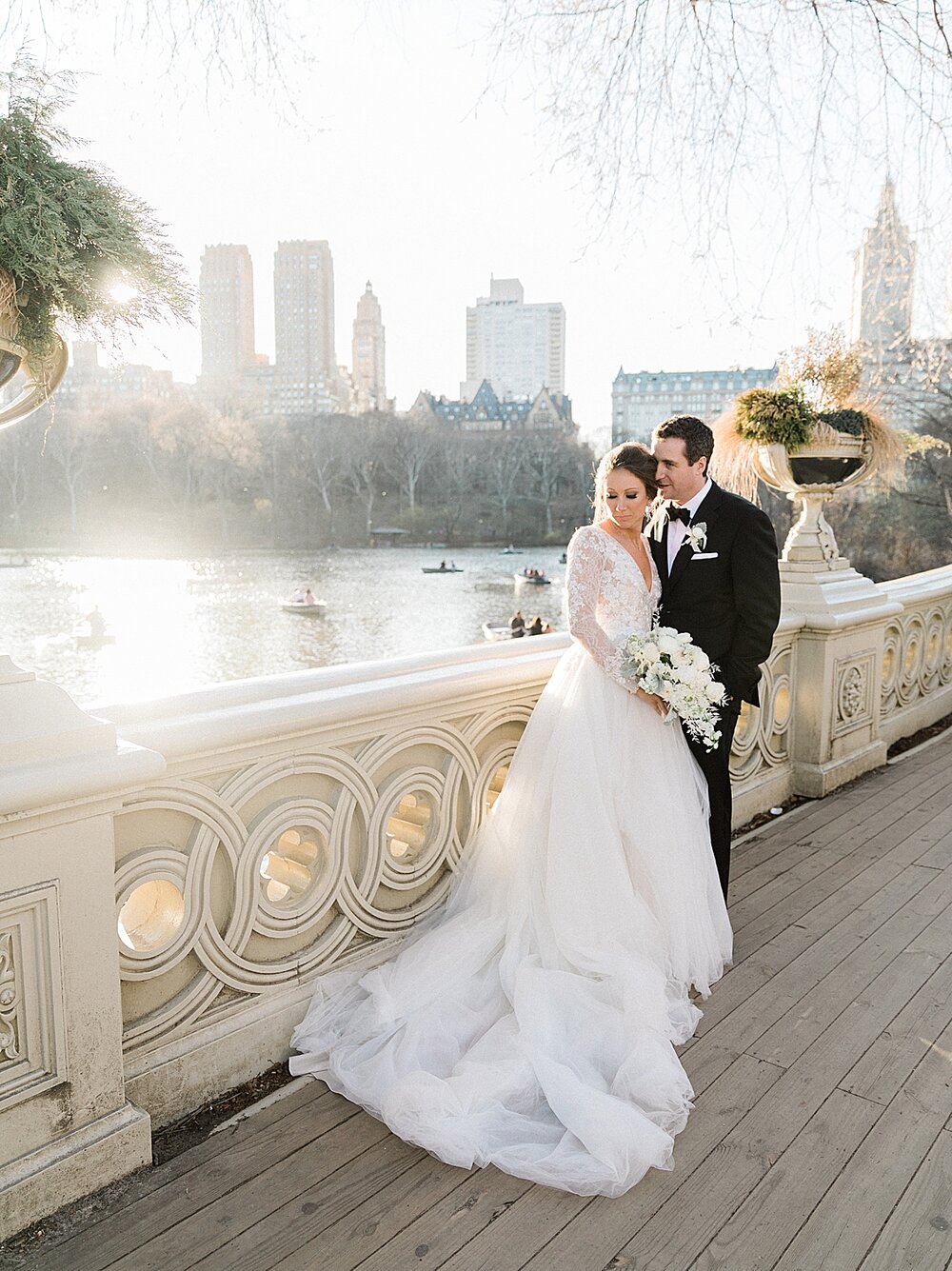 wedding portraits at sunset in Central Park | Tri-State area wedding venues photographed by Asher Gardner Photography