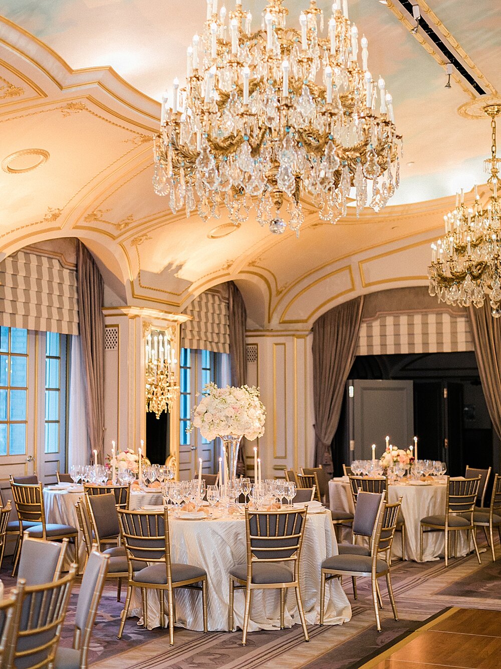 elegant wedding reception in the St. Regis Hotel | Tri-State area wedding venues photographed by Asher Gardner Photography
