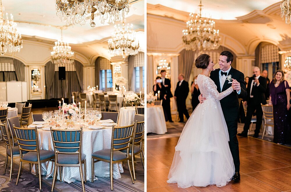 bride and groom dance during St. Regis Hotel wedding reception | Tri-State area wedding venues photographed by Asher Gardner Photography