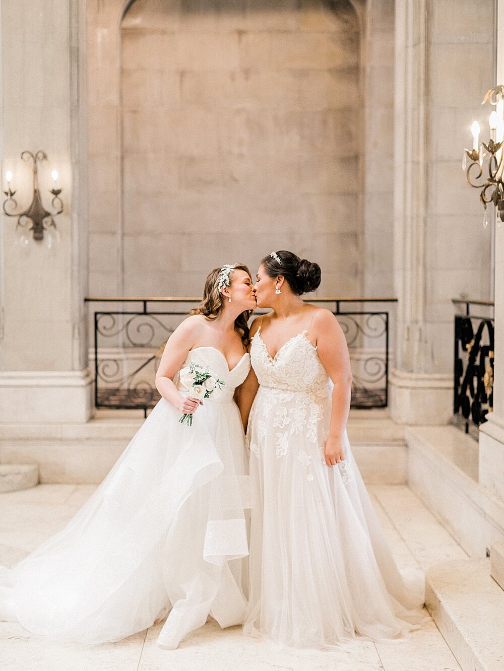 brides kiss at Hempstead House | Tri-State area wedding venues photographed by Asher Gardner Photography