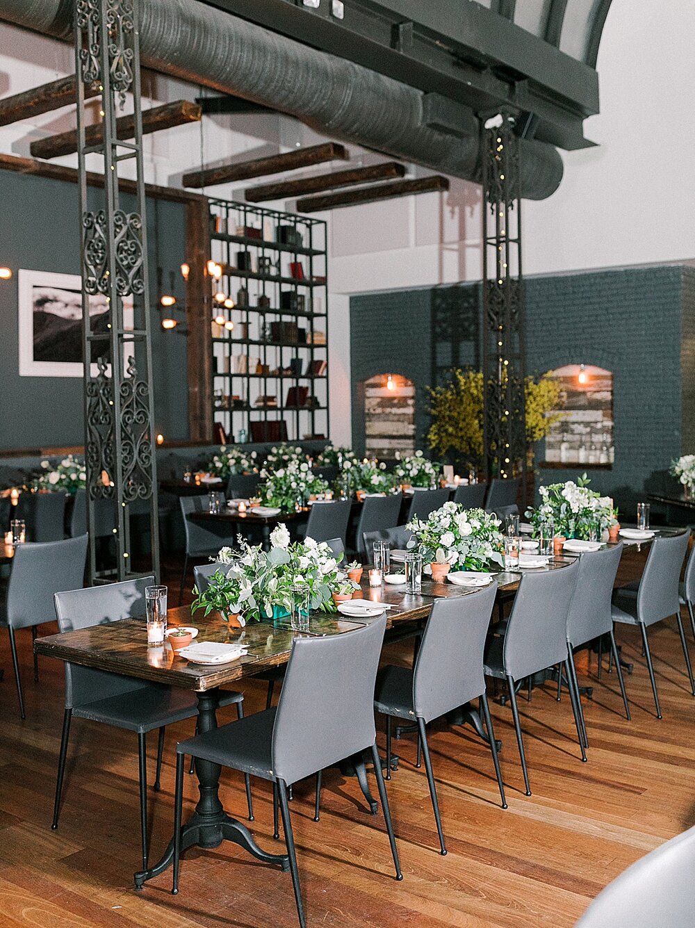 modern wedding reception space at The Milling Room | Tri-State area wedding venues photographed by Asher Gardner Photography