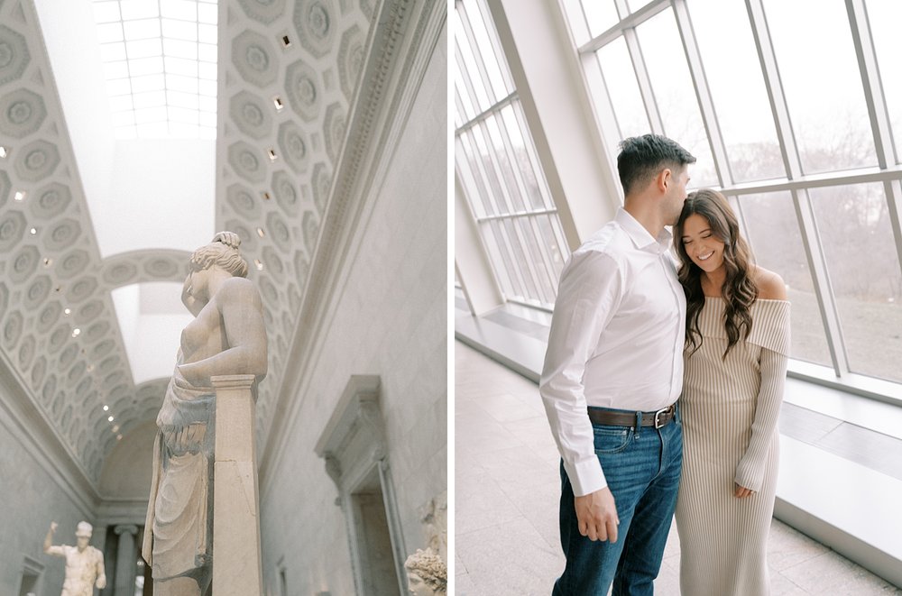 engagement portraits inside the the Metropolitan Museum of Art