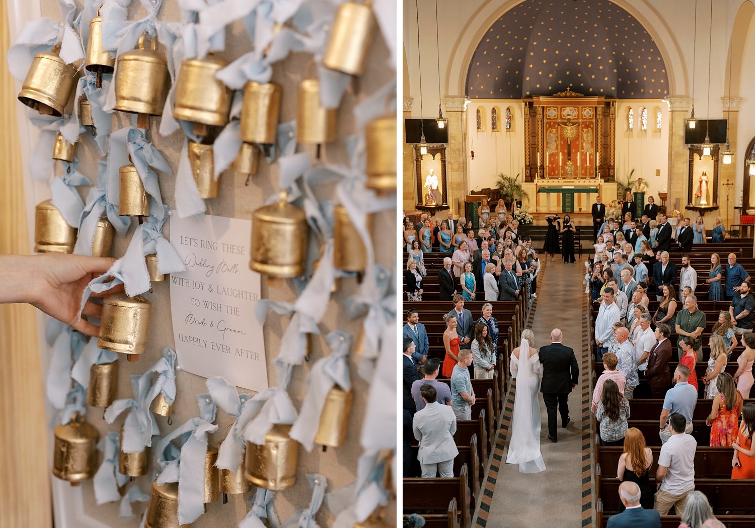 bell favors for traditional church wedding on Long Island