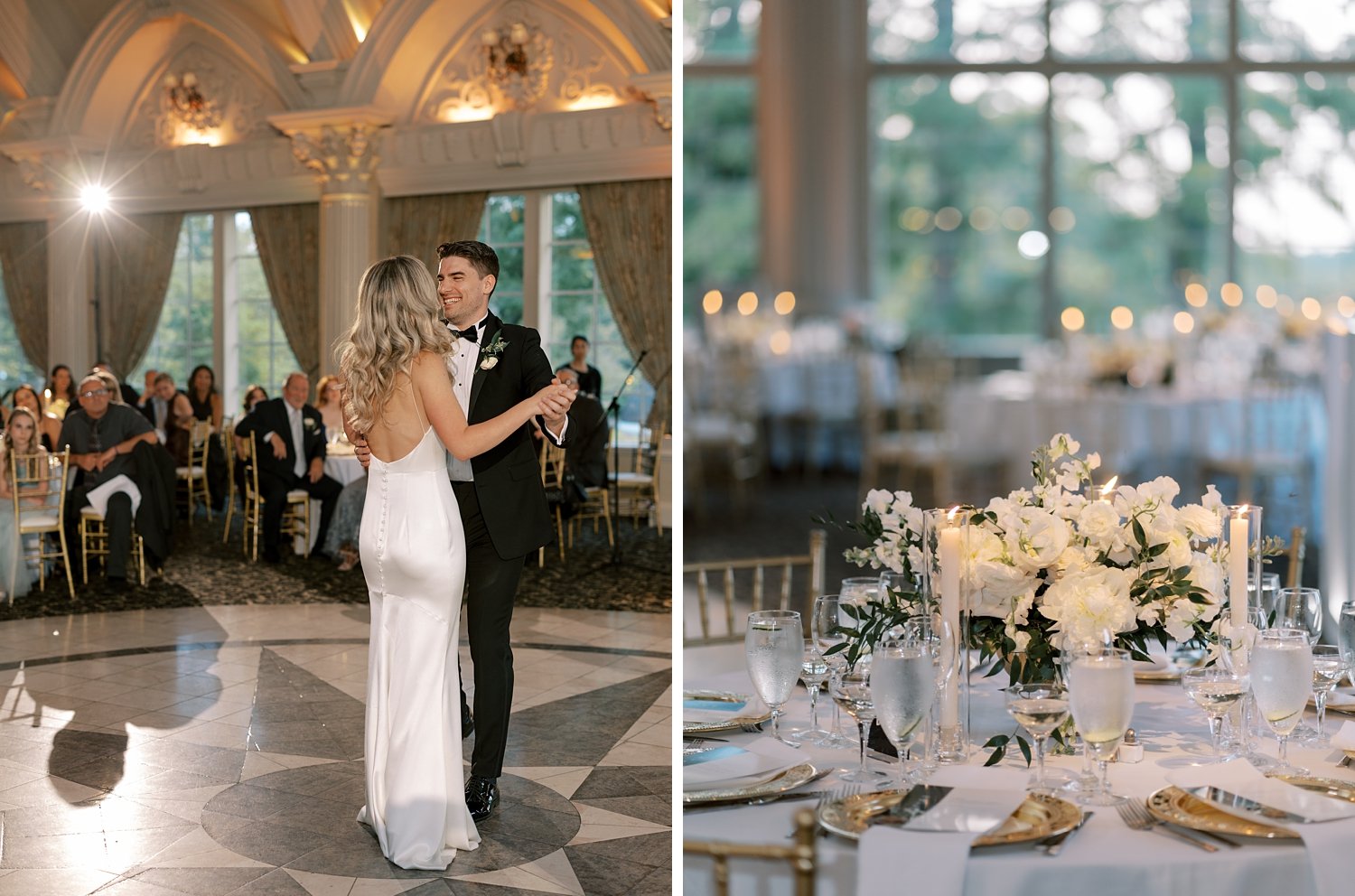 bride and groom dance together at the Ashford Estate