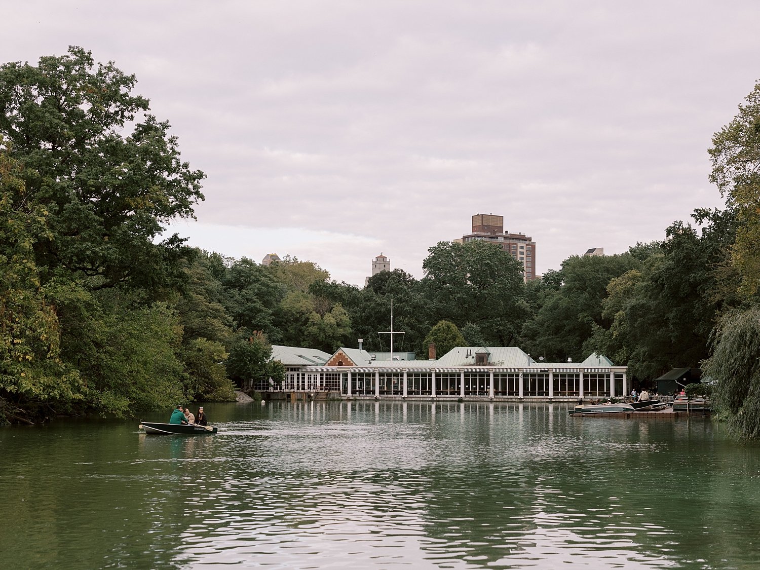 Boathouse inside Central Park in NYC