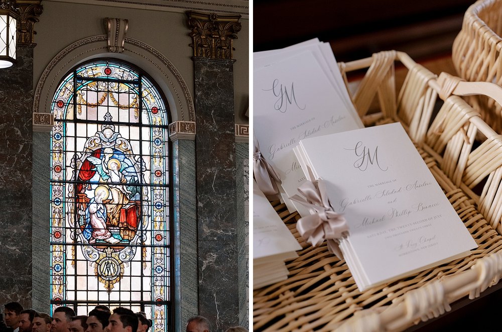 stained glass and ceremony programs at Villa Walsh Academy