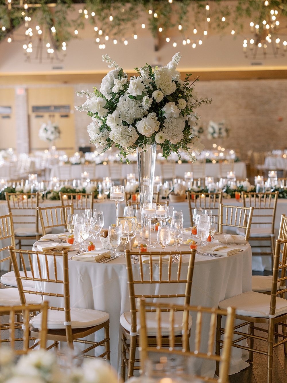 Pendry Natirar wedding reception with gold and ivory details