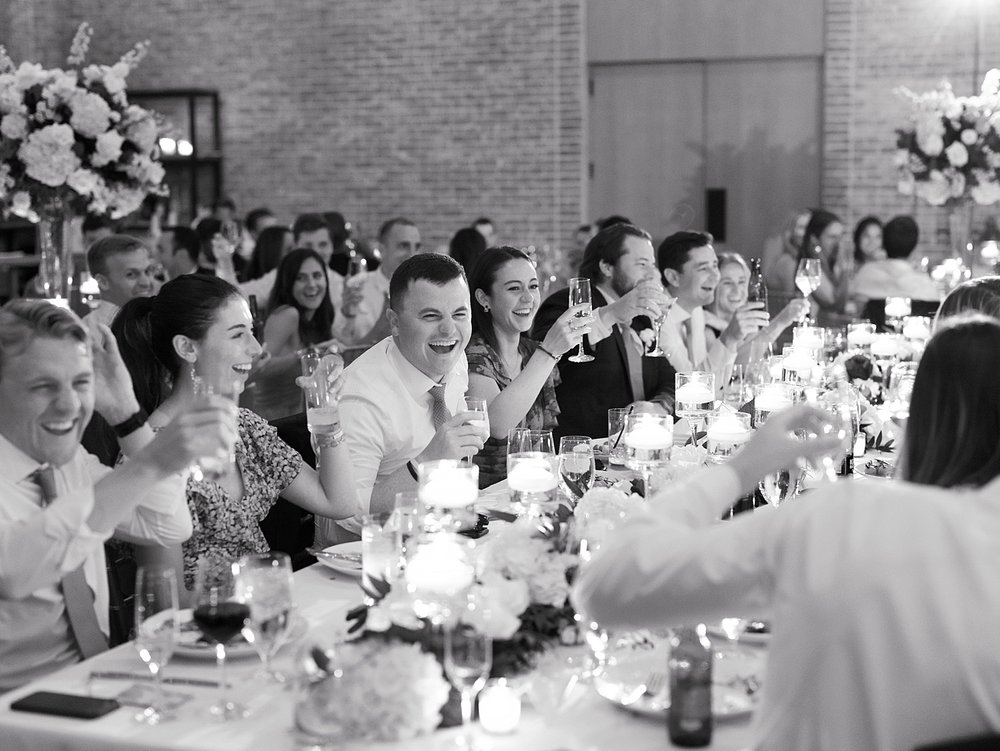 guests listen to toast during Pendry Natirar wedding reception