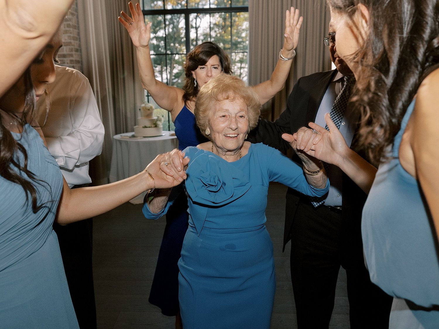 bride dances with grandmother during NJ wedding reception
