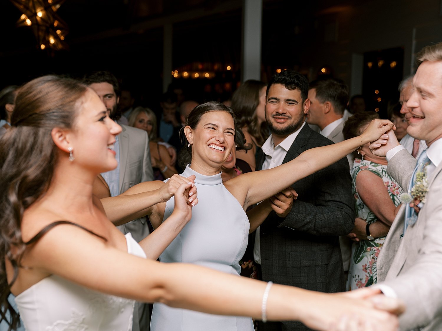 guests dance during during Shelter Island wedding reception