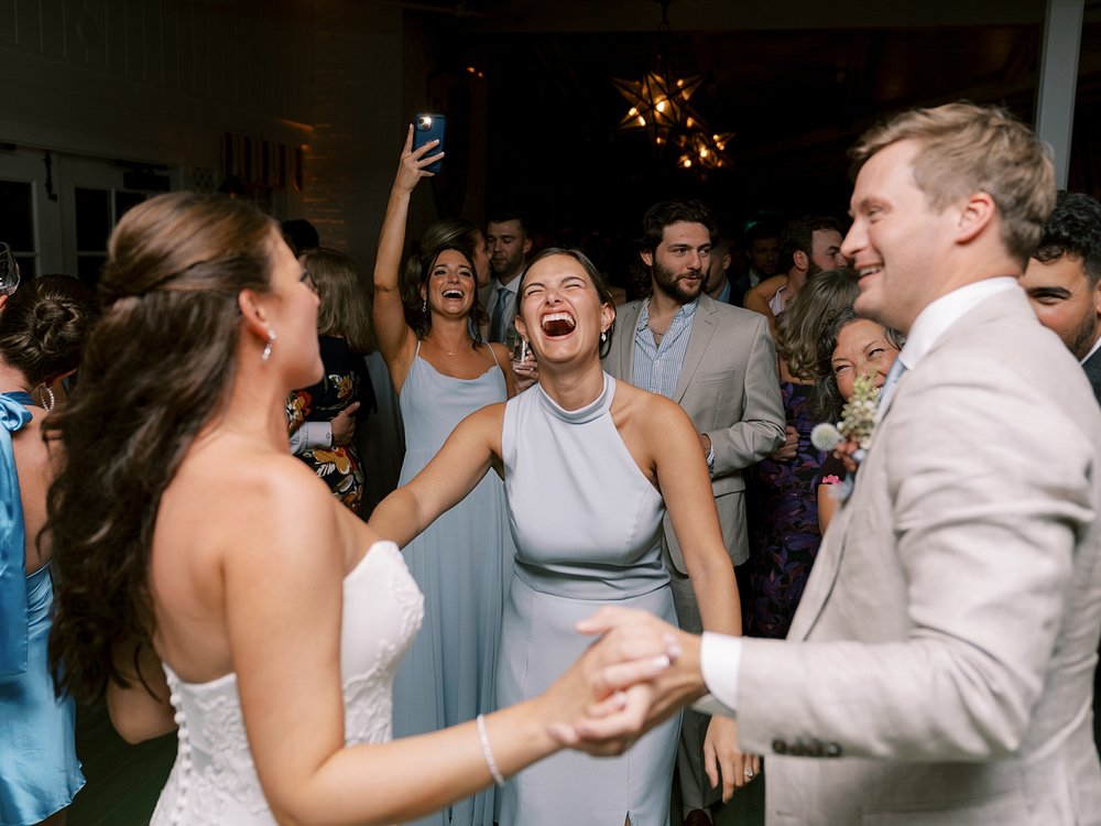 guests dance during during Shelter Island wedding reception