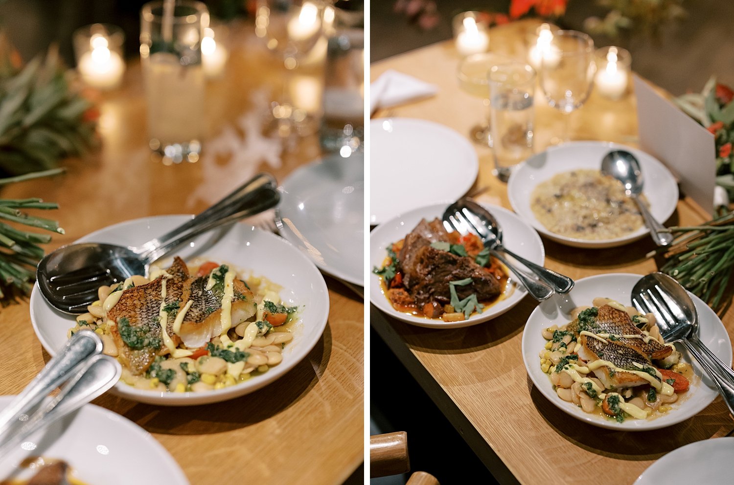 plated dinner for reception at at the Wythe Hotel