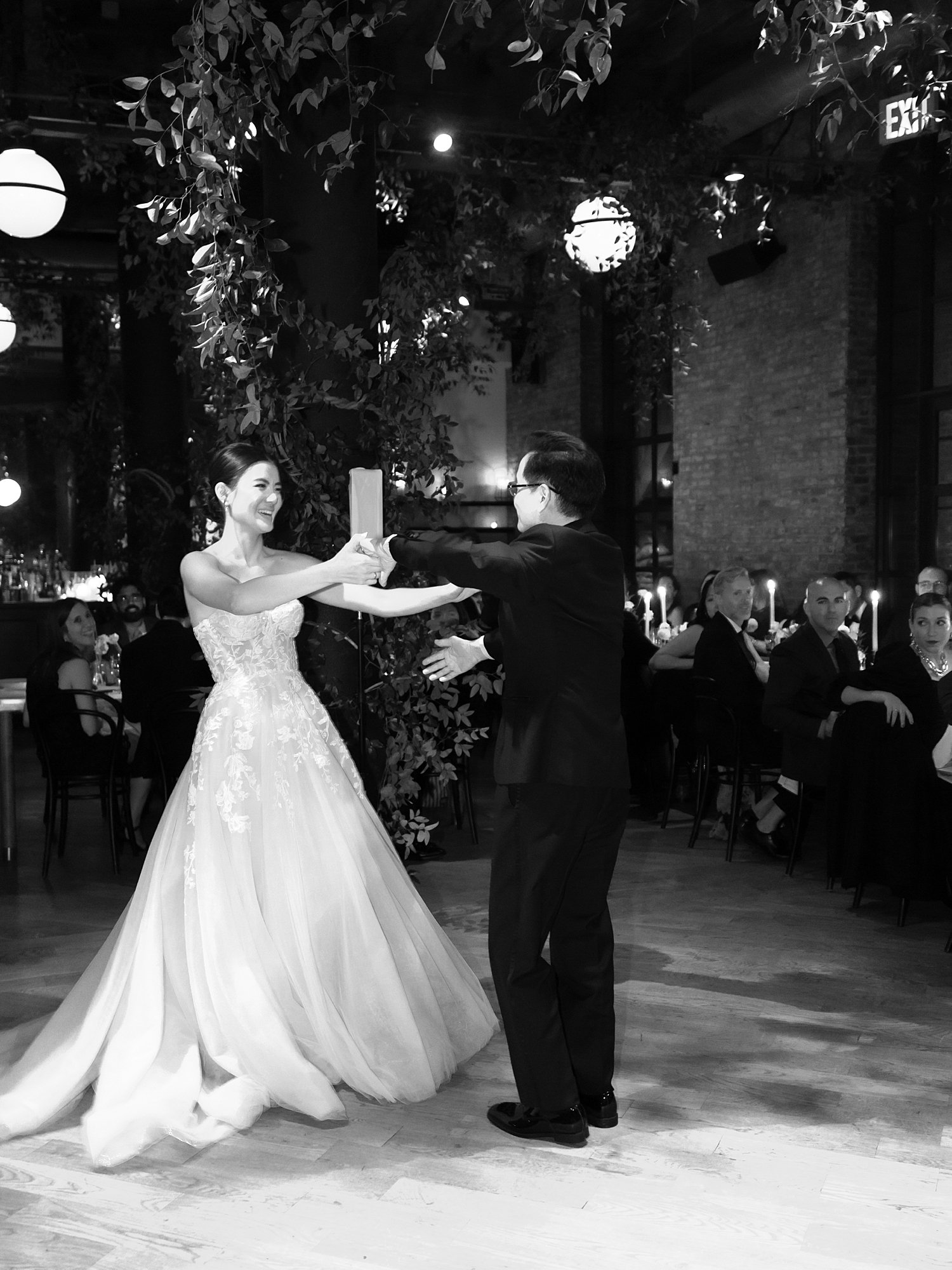 bride and groom have private last dance during Brooklyn NY wedding reception