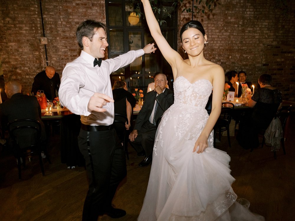 bride and groom dance during Brooklyn NY wedding reception