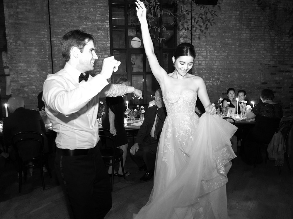 bride and groom dance during Brooklyn NY wedding reception