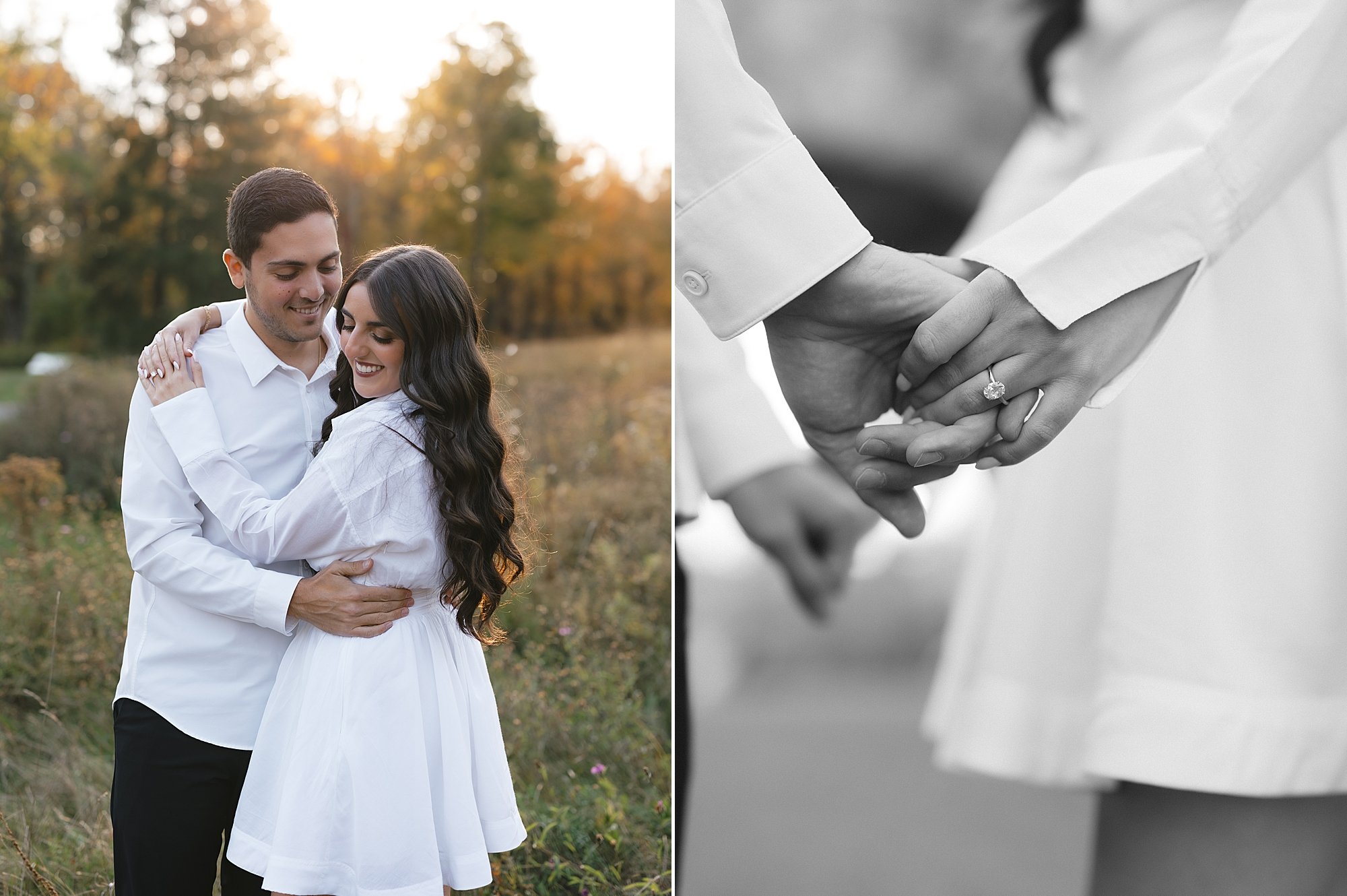 Westchester NY wedding photographer captures fall engagement session in Testimonial Gateway Park