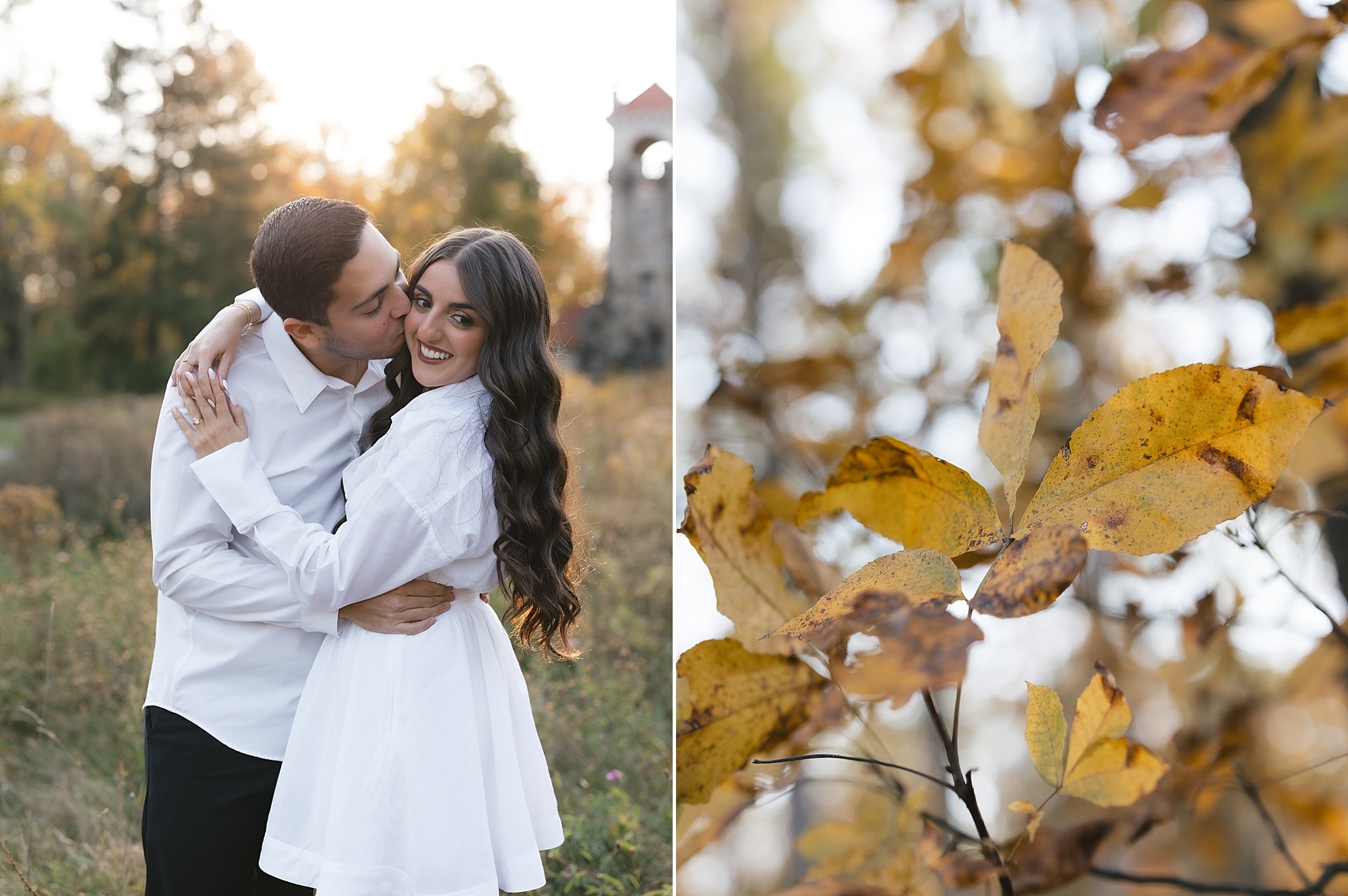 fall engagement portraits inside Testimonial Gateway Park