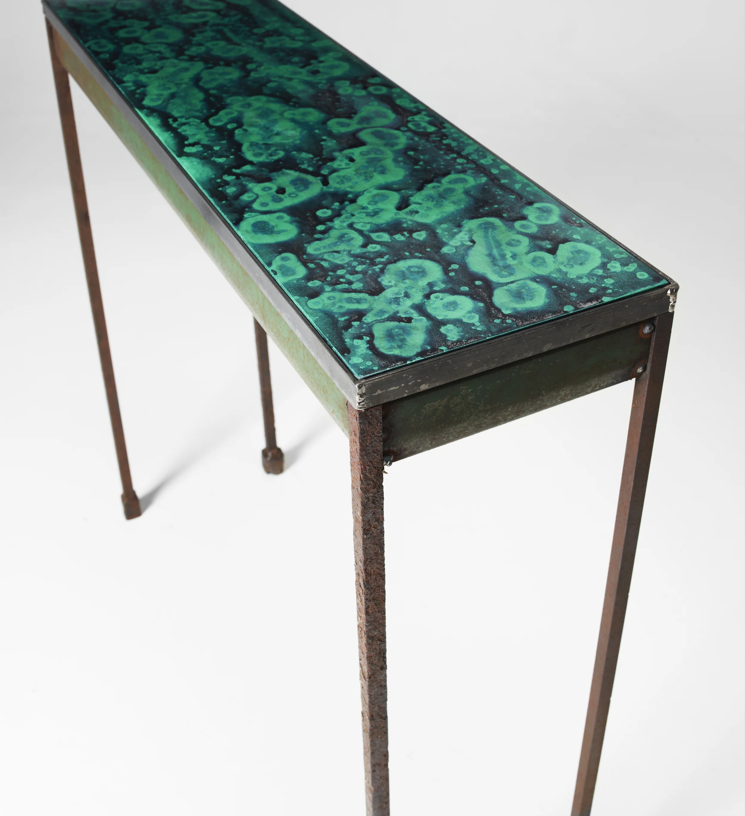 GREEN CONSOLE TABLE