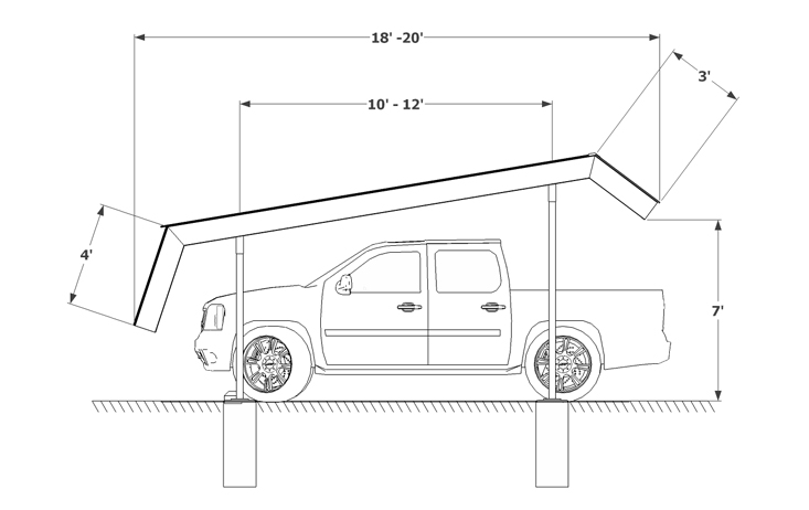 Carport Double Mansard Sketch