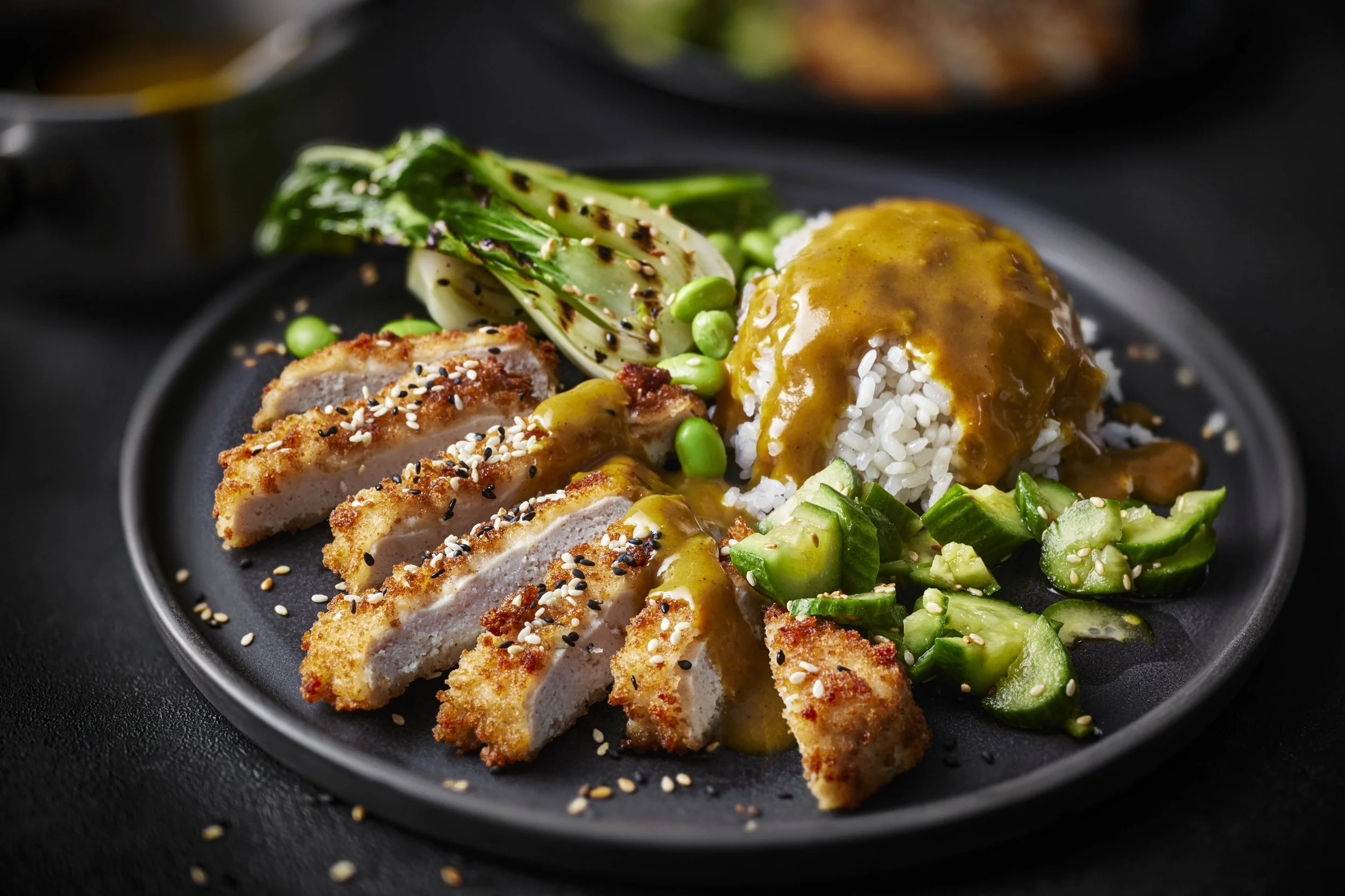 TOM REGESTER_07770600188_DARK_00239592_REC_Chicken katsu curry with sushi rice, smashed cucumber and pak choi CWTS 2025 week 3.jpg