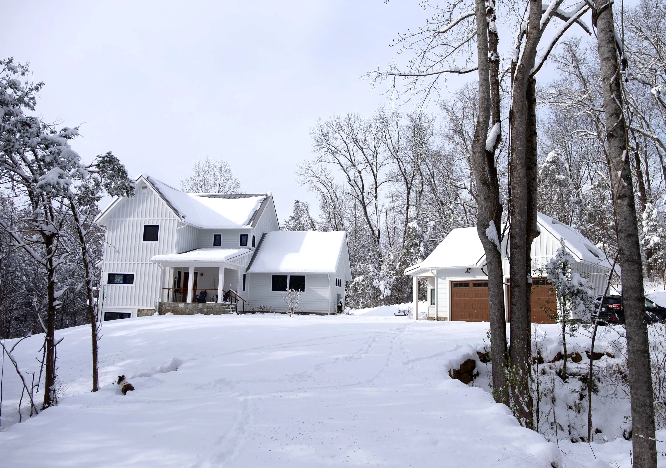 Franks Residence - Driveway in the snow