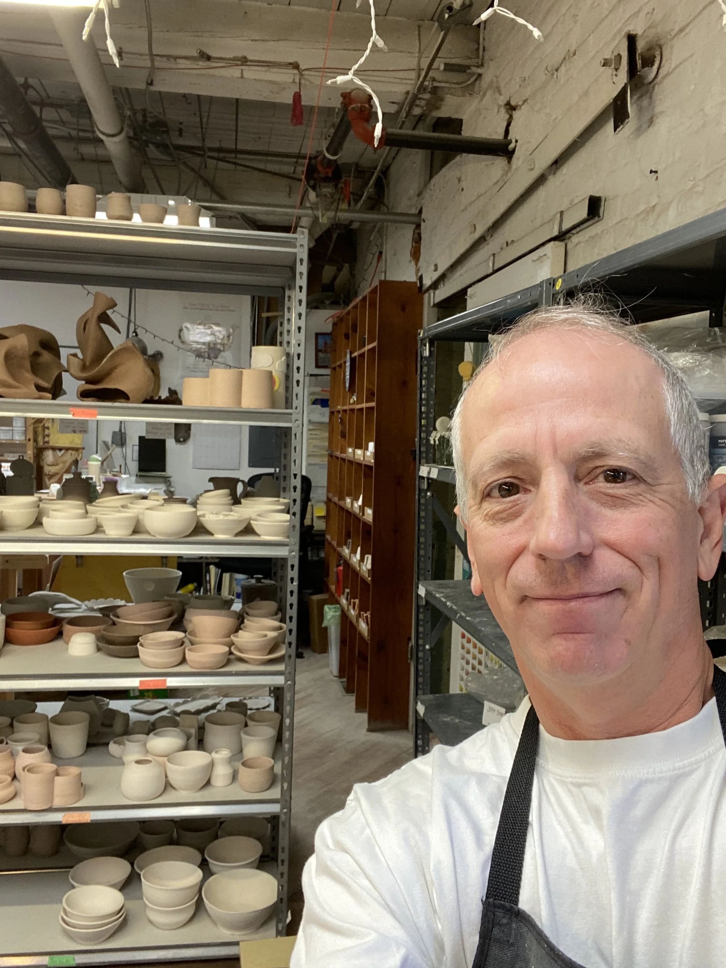 Jeff making ceramics at City Clay in Charlottesville.