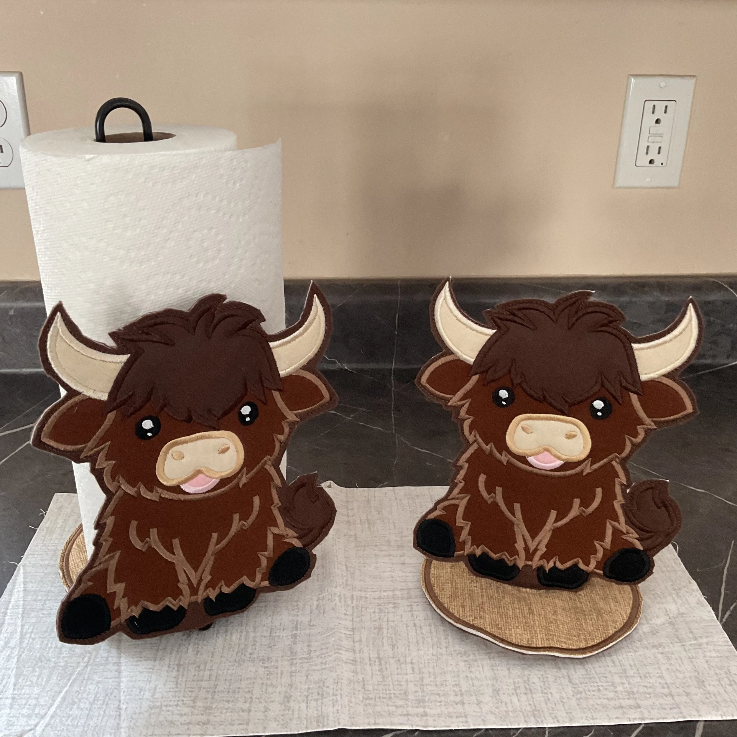 Highland Cow Paper Towel Cover Character