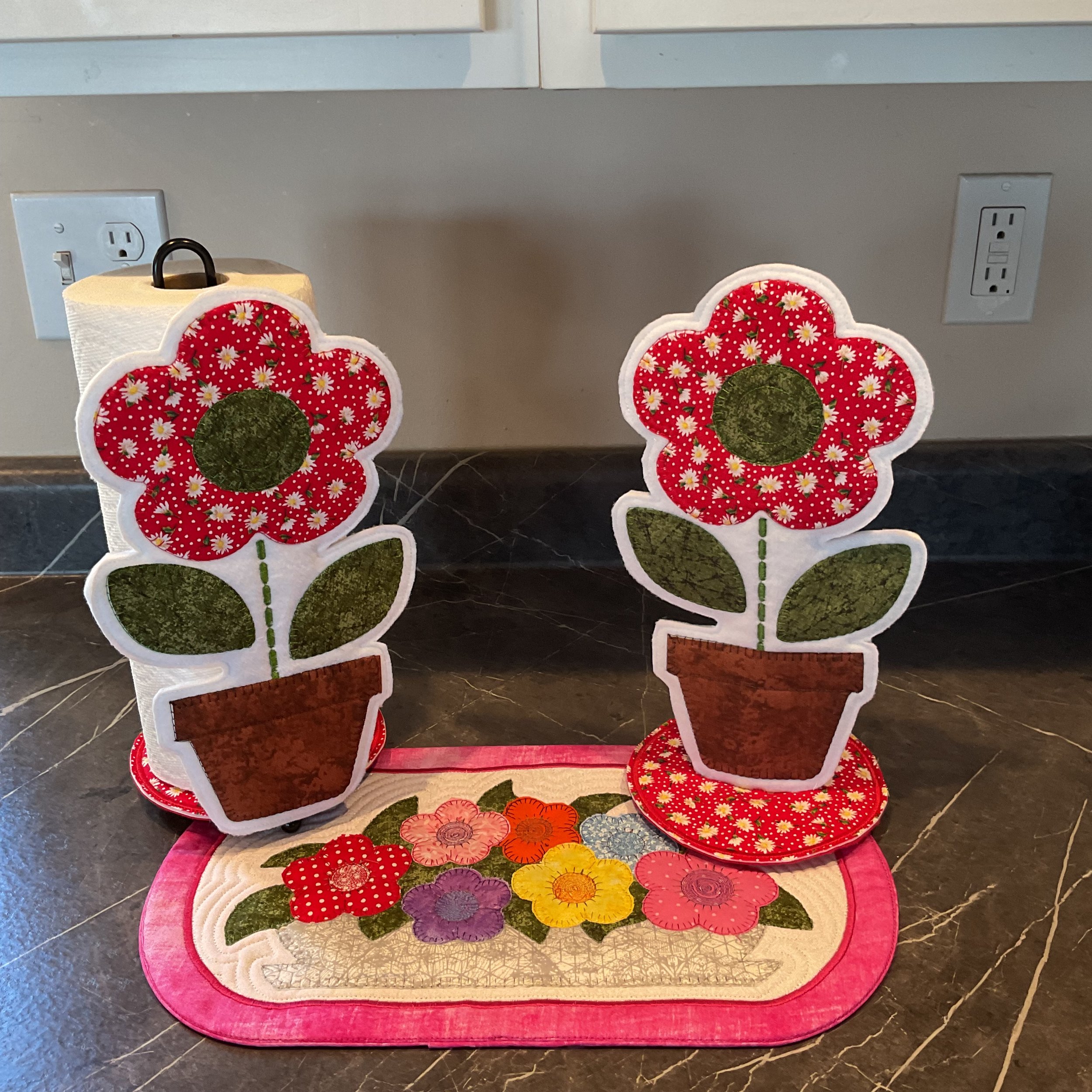 Red Daisy Paper Towel Cover Character