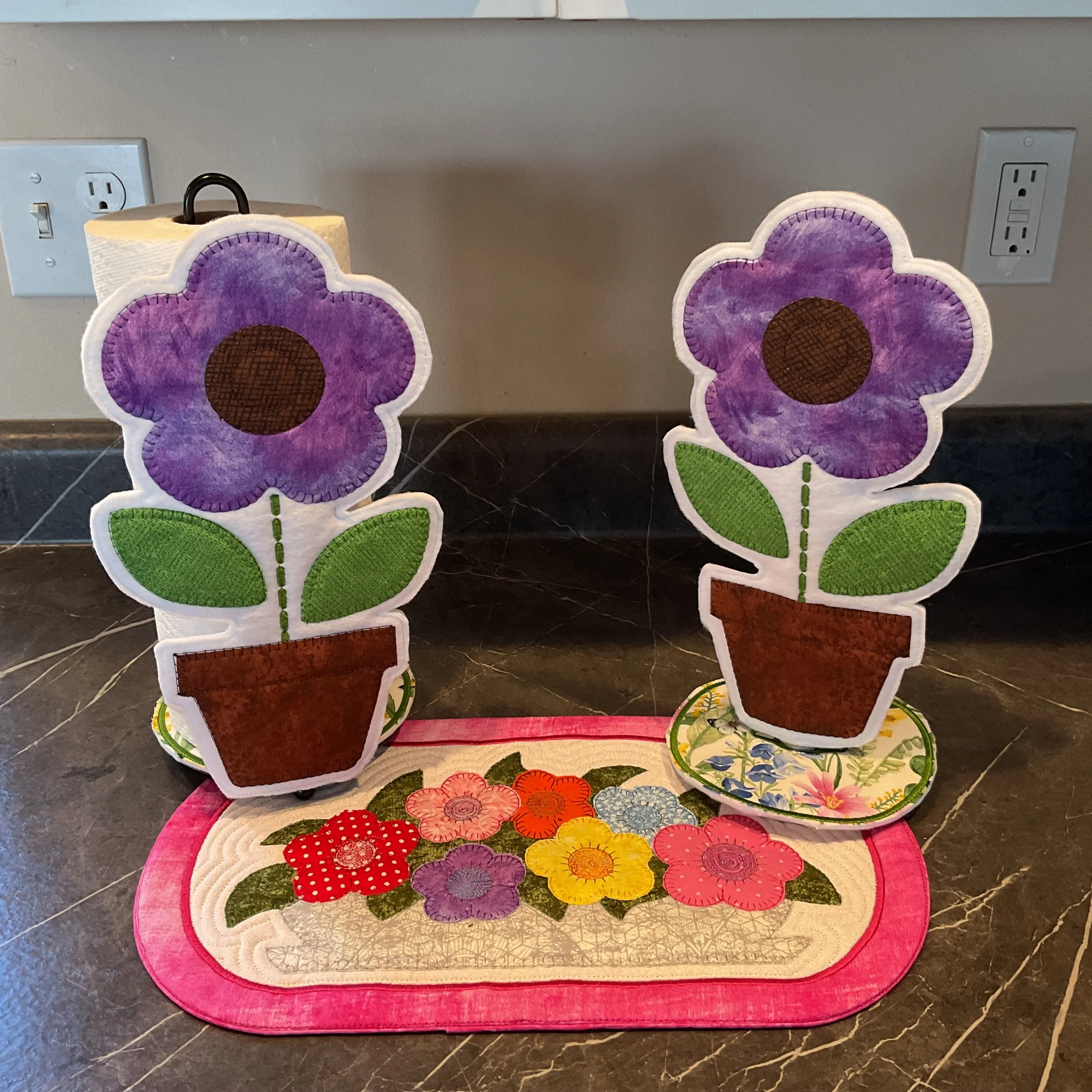 Purple Daisy Paper Towel Cover Character