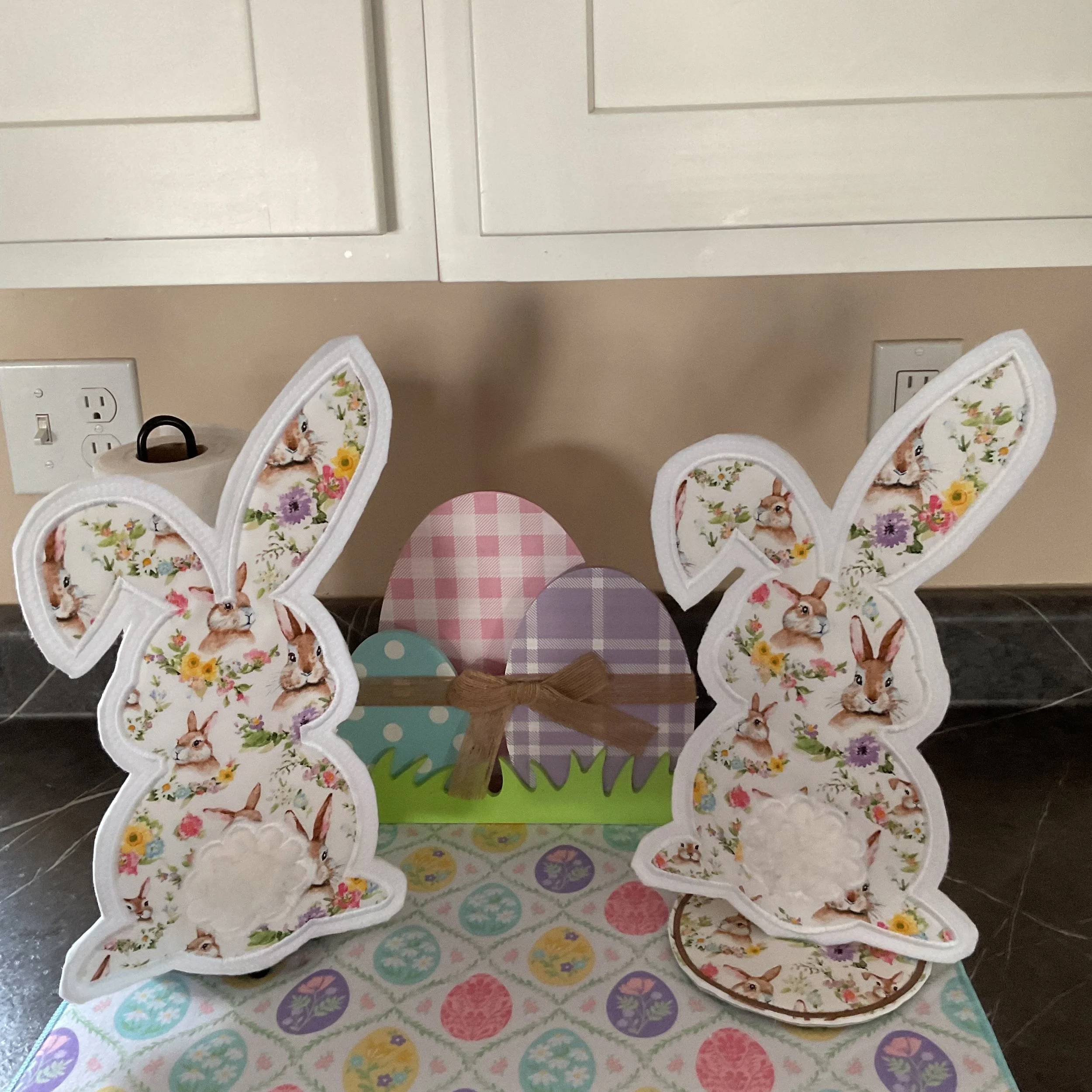 White Bunny Paper Towel Holder Character