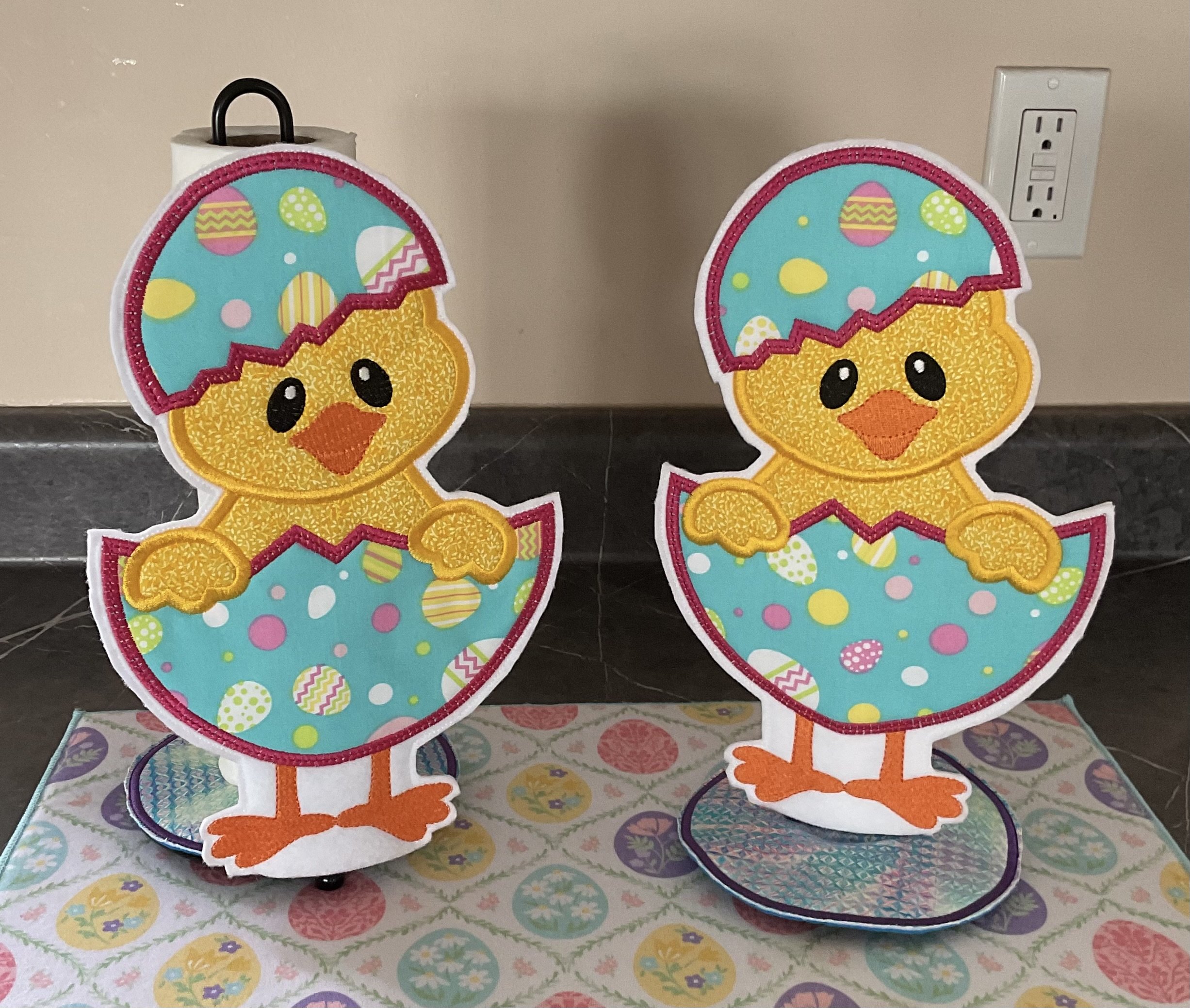 Teal Chick Paper Towel Holder Character