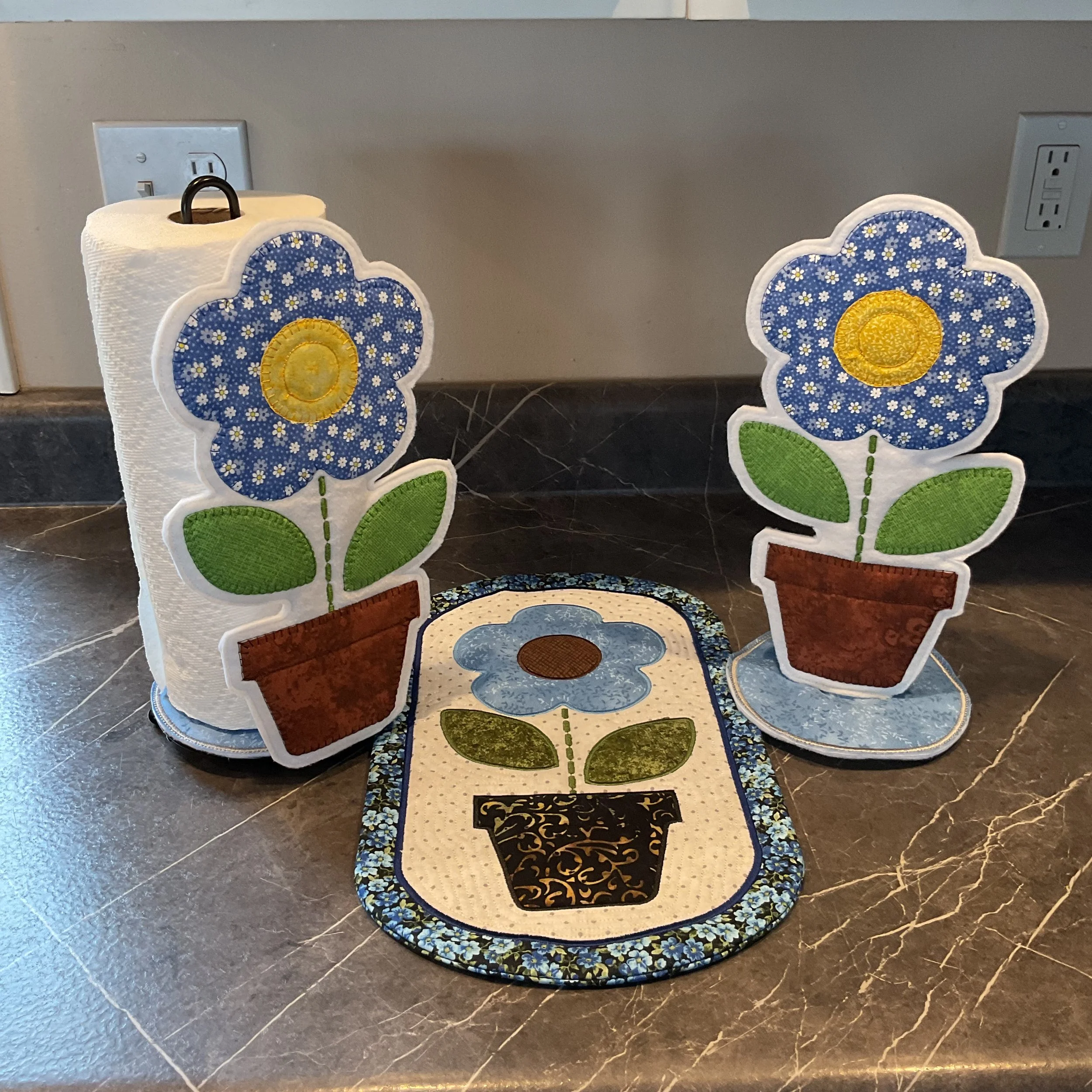 Blue Daisy Paper Towel Cover Character