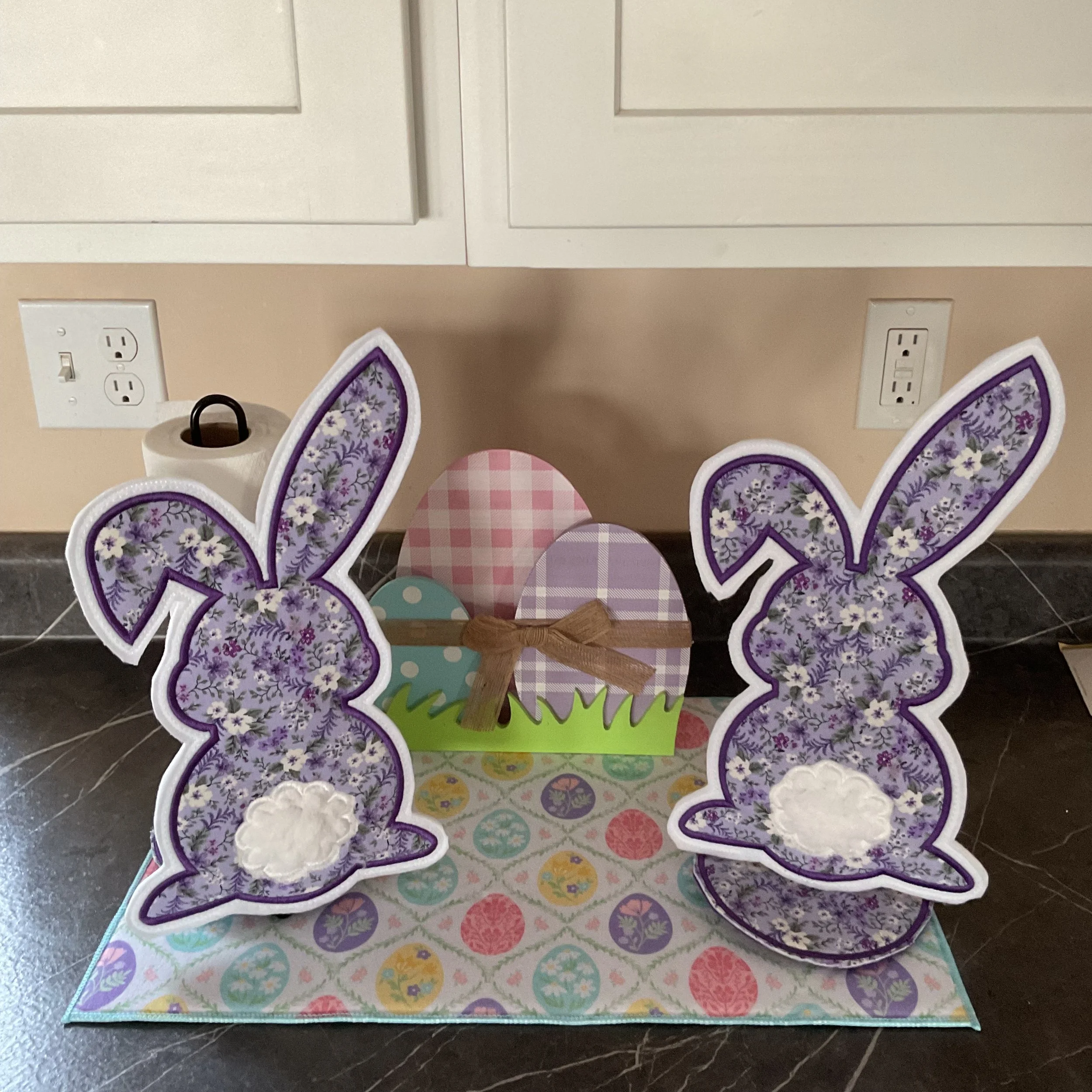 Bunny Purple Paper Towel Holder Character