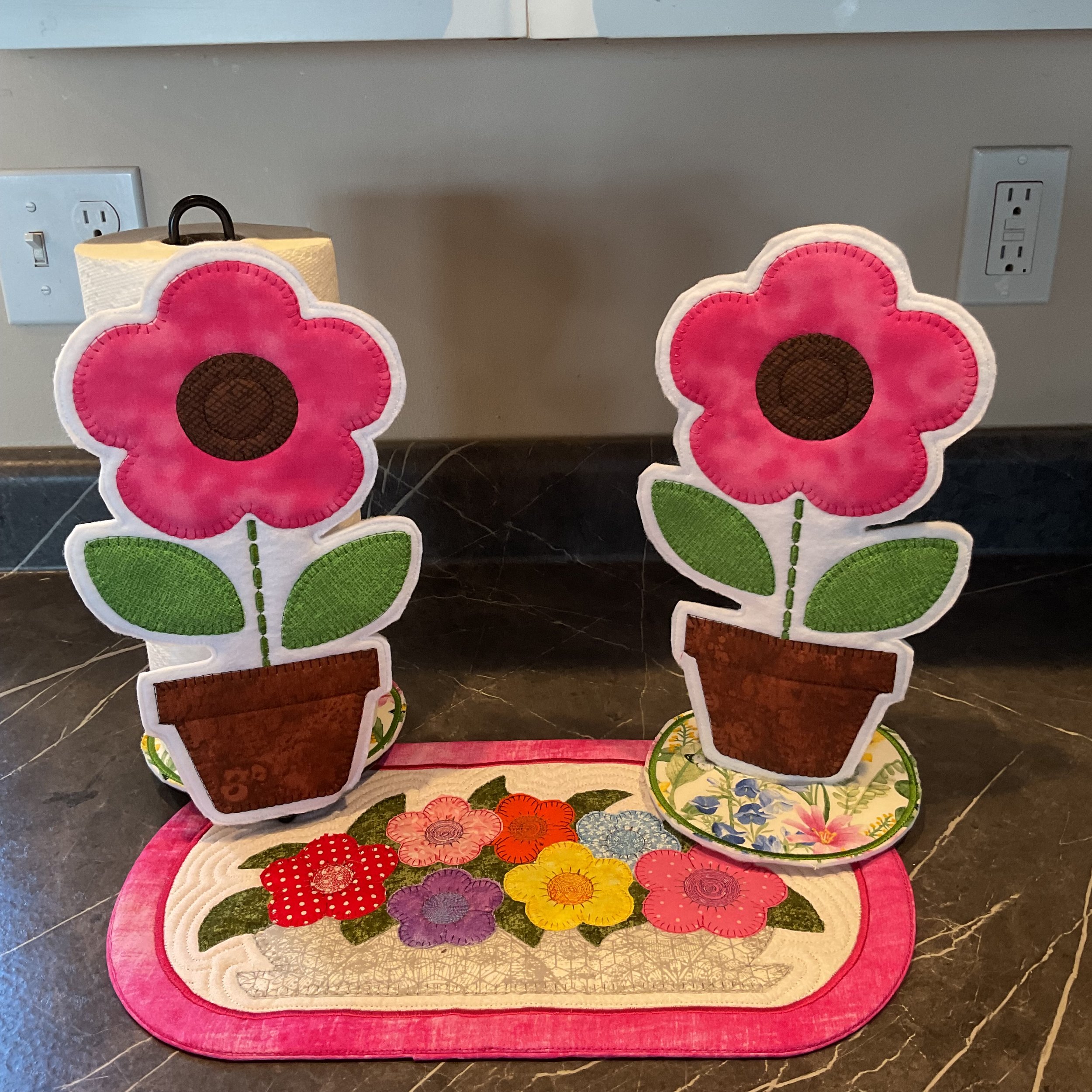 Pink Daisy Paper Towel Cover Character