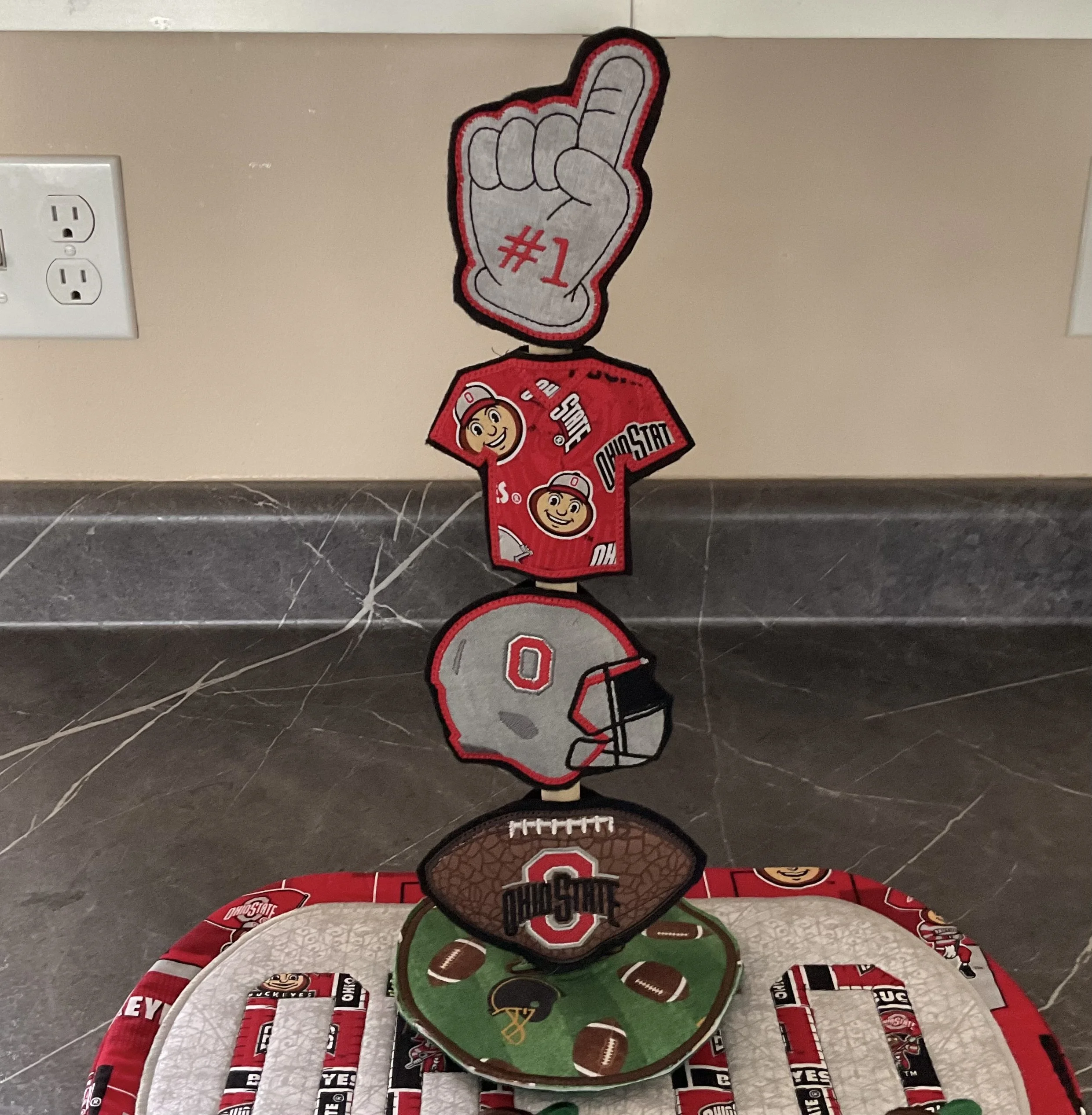 Ohio State Stacked Table Decor