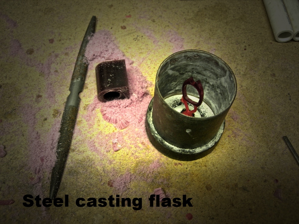 Wax in a steel flask.