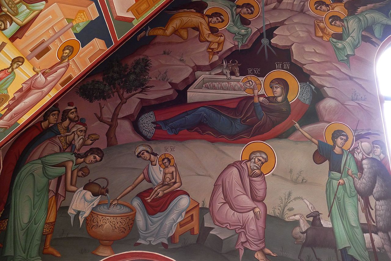 The Nativity of Christ, Serbian Orthodox St. George's Church, Strasbourg, France. Photo by Ralph Hammann , CC-BY-SA-4.0