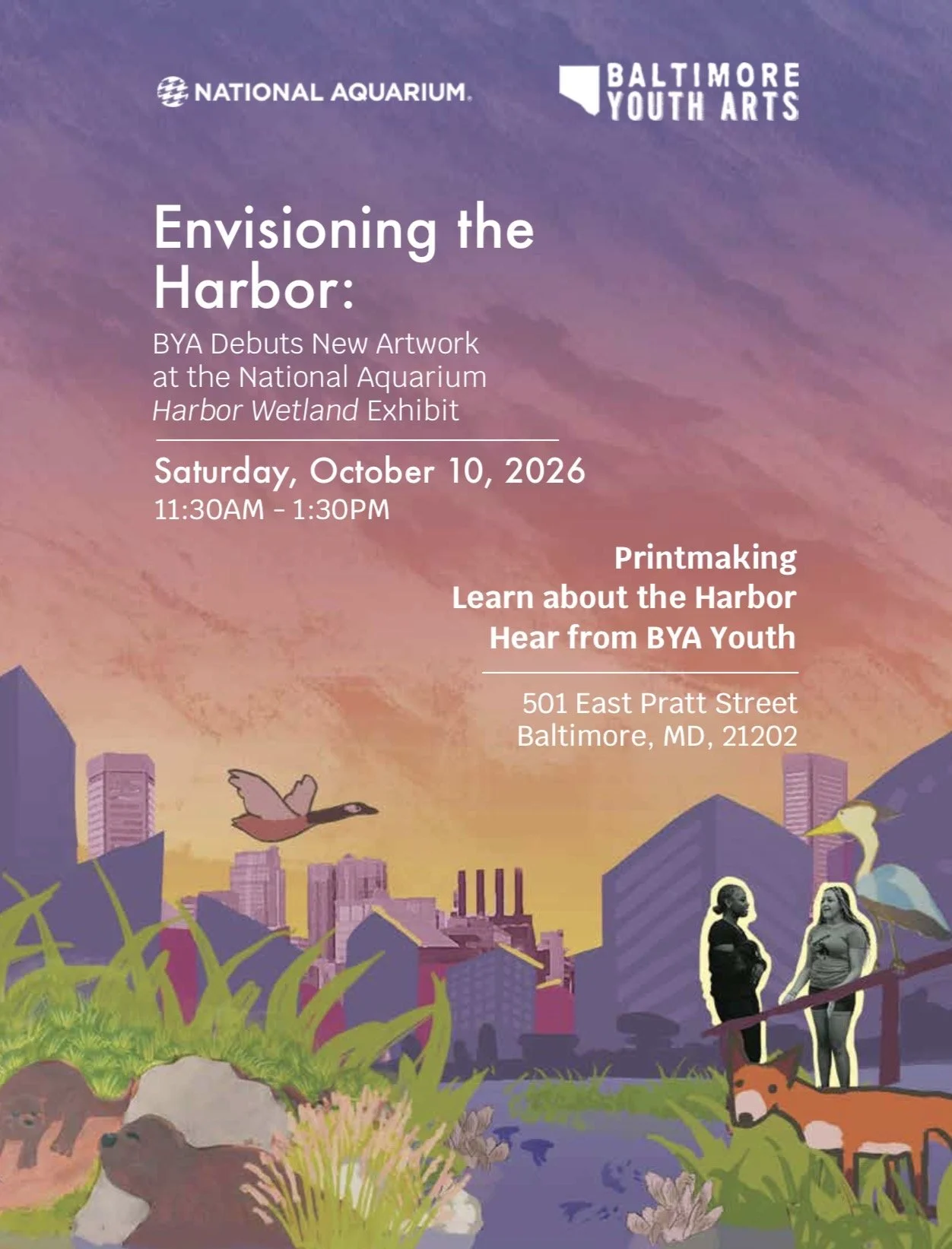 Baltimore Youth Arts Apprentices Debut New Artwork at the National Aquarium’s Harbor Wetland Exhibit