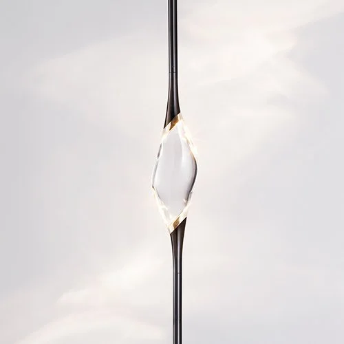 Il Pezzo 12 Pendant, single solid crystal pendant light