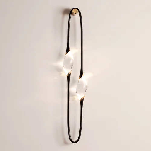 Il Pezzo 12 Wall Sconce 2 Lights, double solid crystal wall light