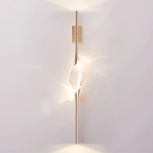 Il Pezzo 12 Wall Sconce, solid crystal and brass wall light