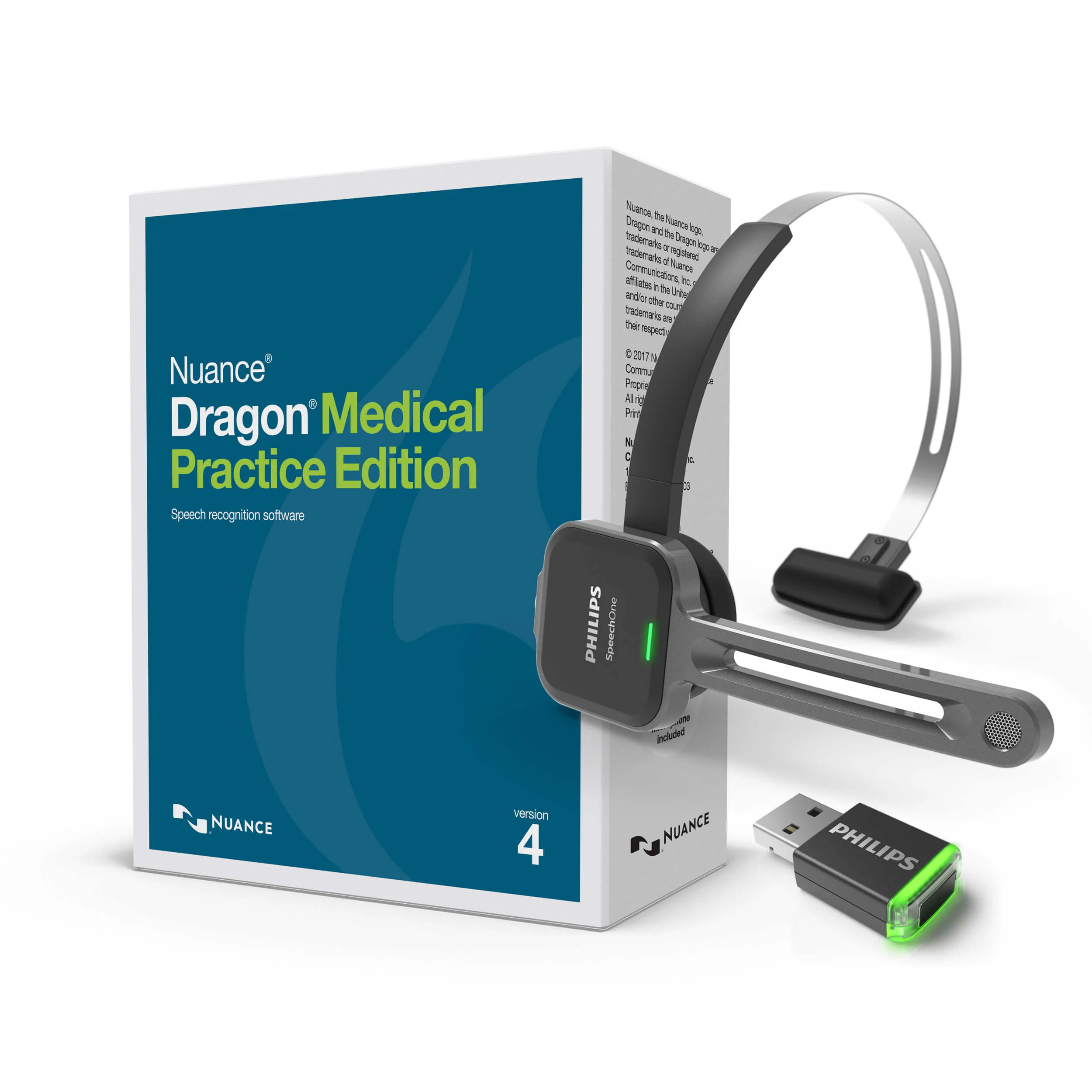 Nuance Dragon Medical Practice Edition 4 With Philips Speech One Wireless Headset Psm 6300 And Air Bridge Dragon Medical Canada