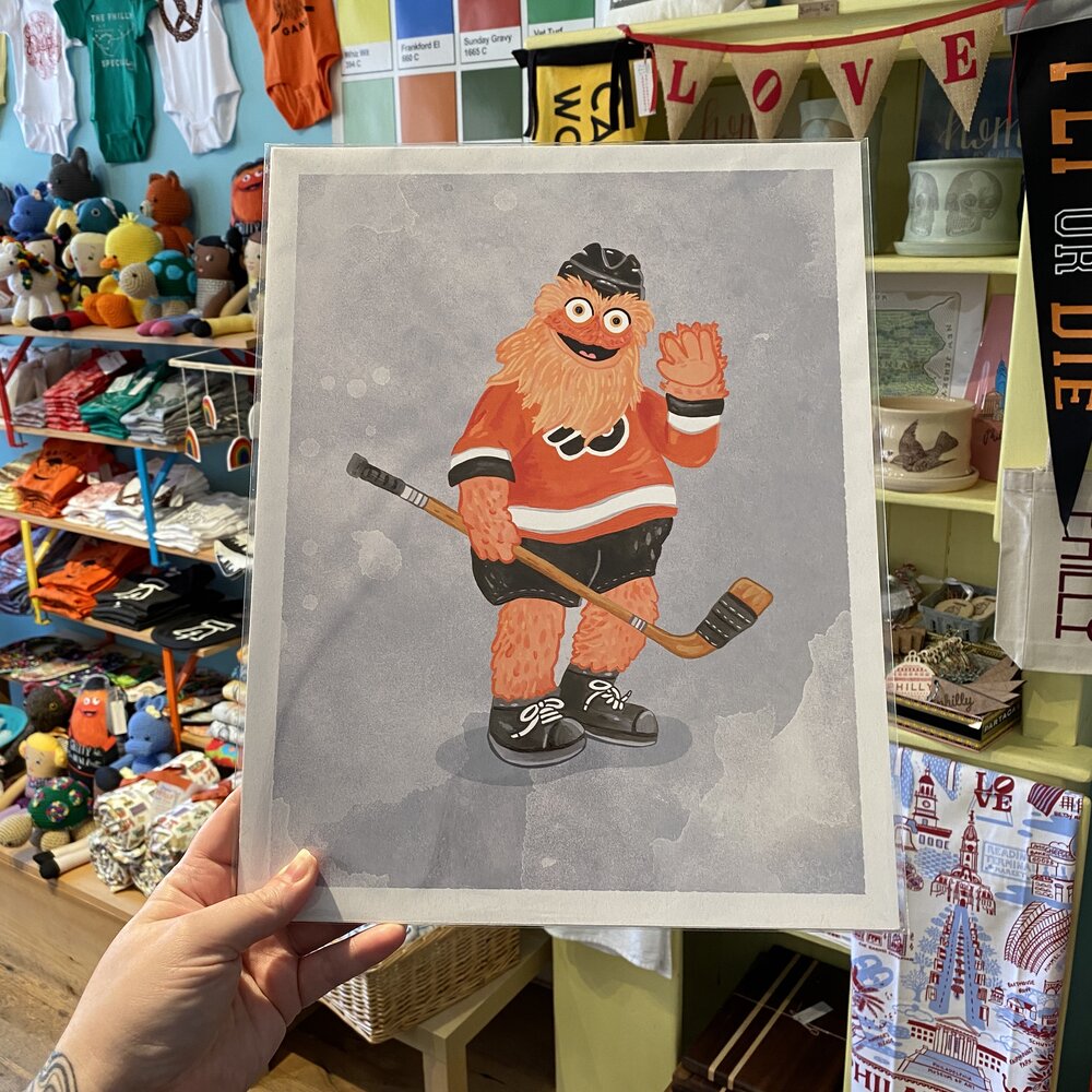 Gritty - Philadelphia Flyers Mascot Ink Sketch Print