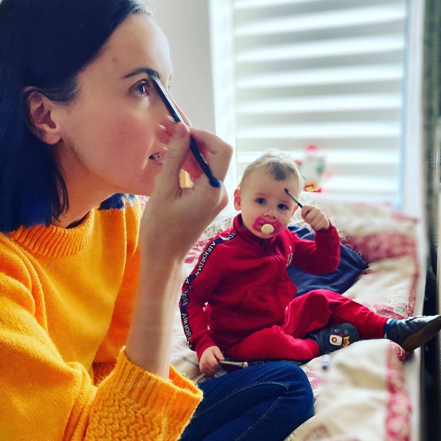 💤 Totally Nailing It 💤 &lsquo;One can never have enough eyebrows&rsquo;, Toddler MUA muses. 💤 #eyebrowsgamestrong #toddlerlife #mua #toddlerdoesmakeup