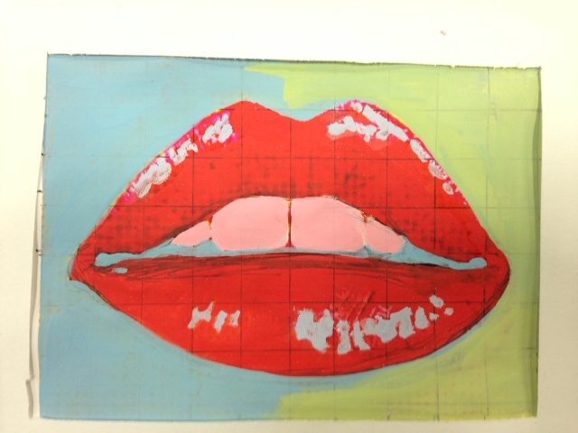 Original painting of lips.