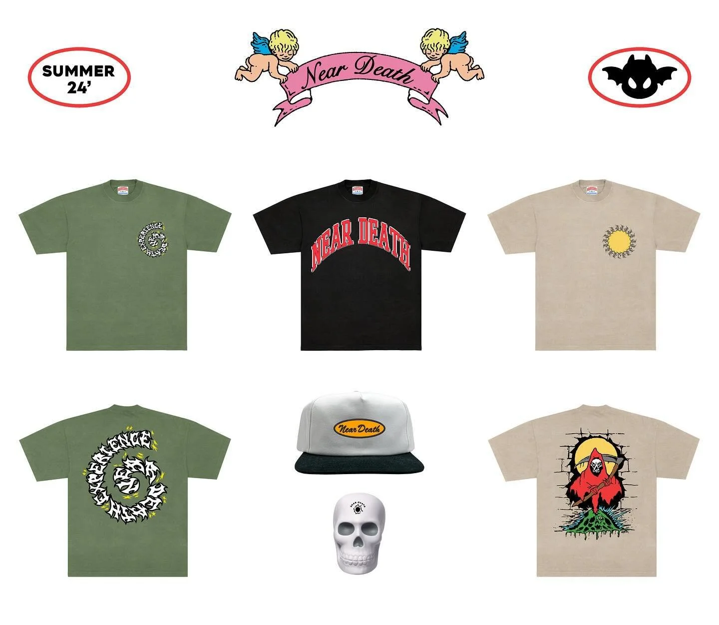 Summer (I guess maybe technically Fall) 24 dropping 8/9 🌀

Drops are kind of few and far between but I&rsquo;d like to release things more often going forward. Maybe a couple tees here and there instead of seasonal collections. Who knows! Thanks for